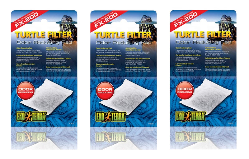 Exo Terra 3 Pack of Replacement Odor Reducing Pads for Turtle Filter FX-200 - Image 1